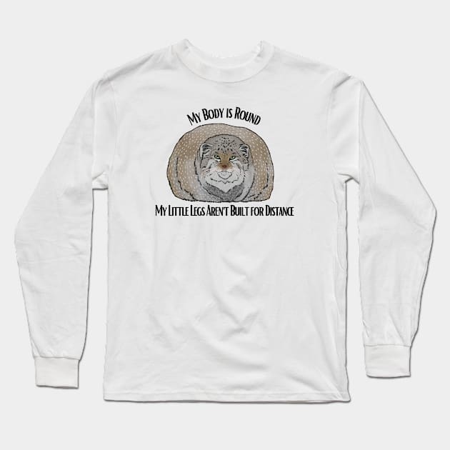 Round Pallas Cat Long Sleeve T-Shirt by TrapperWeasel